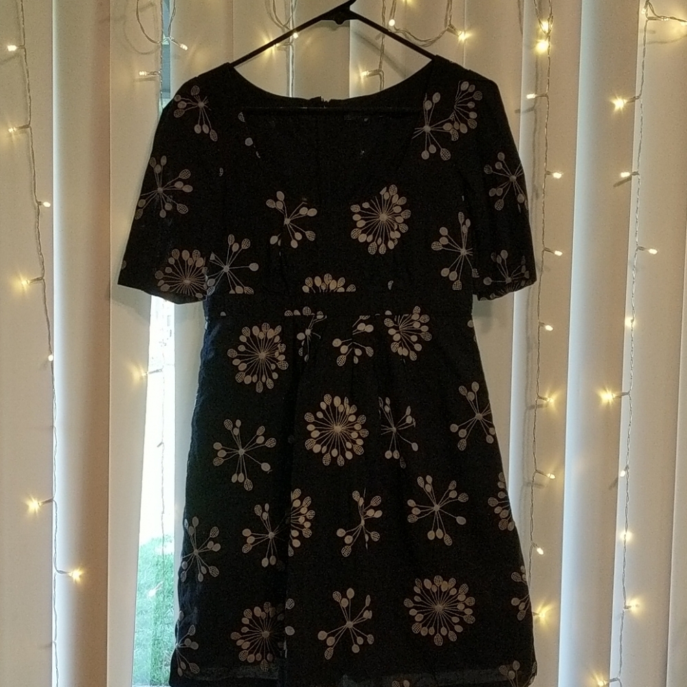 Black dress with white flowers size 12